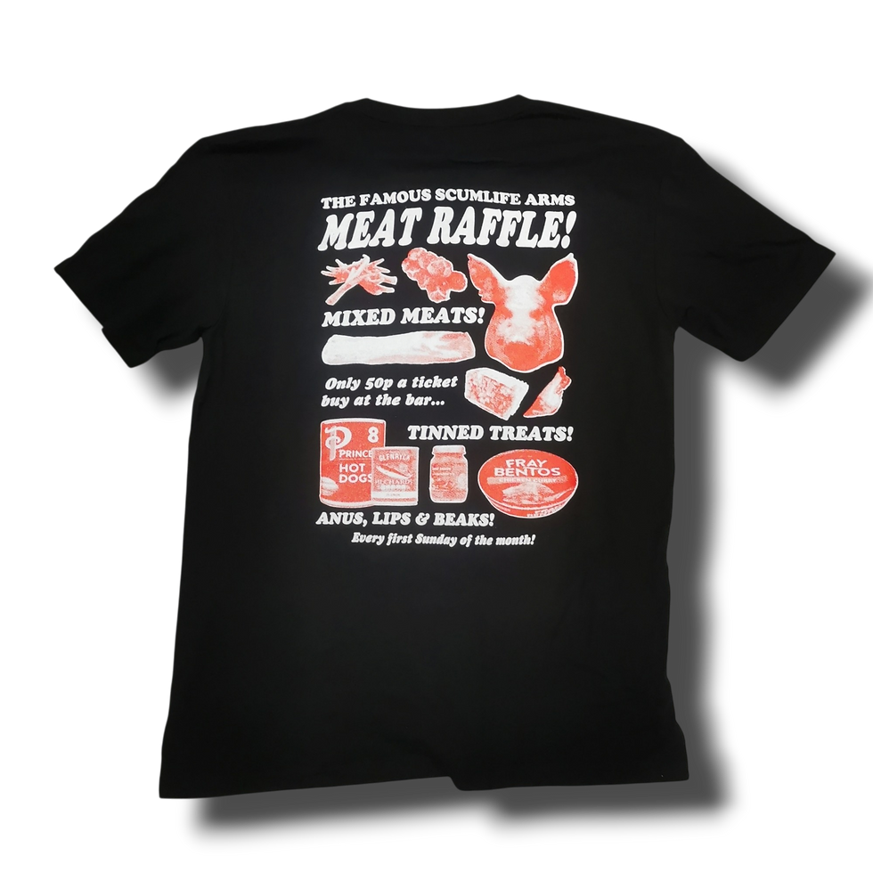 Thumbnail: THE SCUMLIFE ARMS MEAT RAFFLE BAR STAFF SHIRT (BLACK)