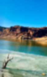 Abiquiu Lake freezing over.