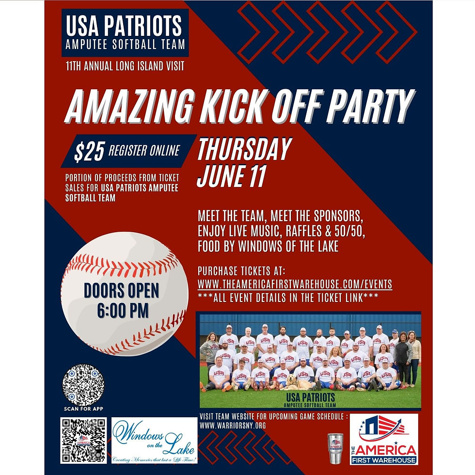 AMAZING KICK OFF PARTY FOR USA PATRIOTS AMPUTEE SOFTBALL TEAM