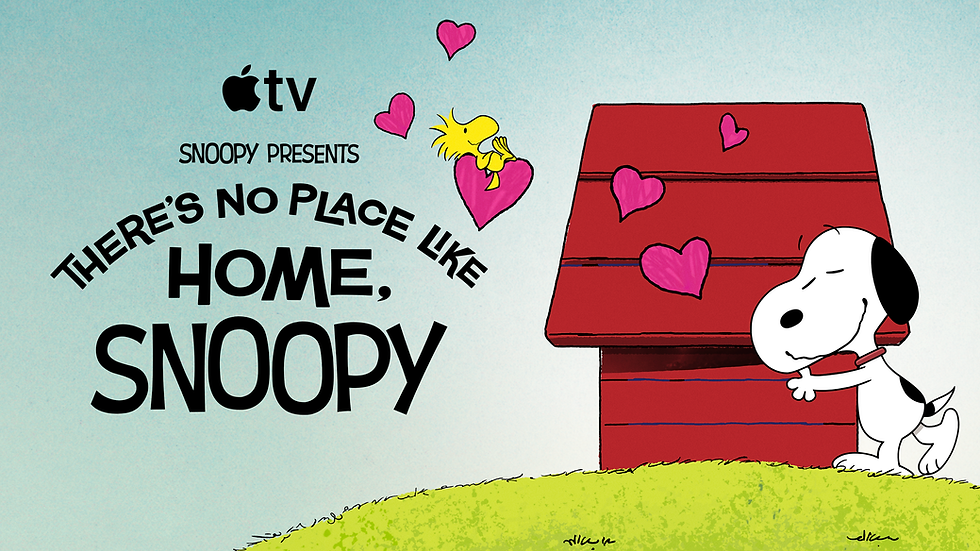 Apple TV logo. Snoopy Presents There's No Place Like Home, Snoopy