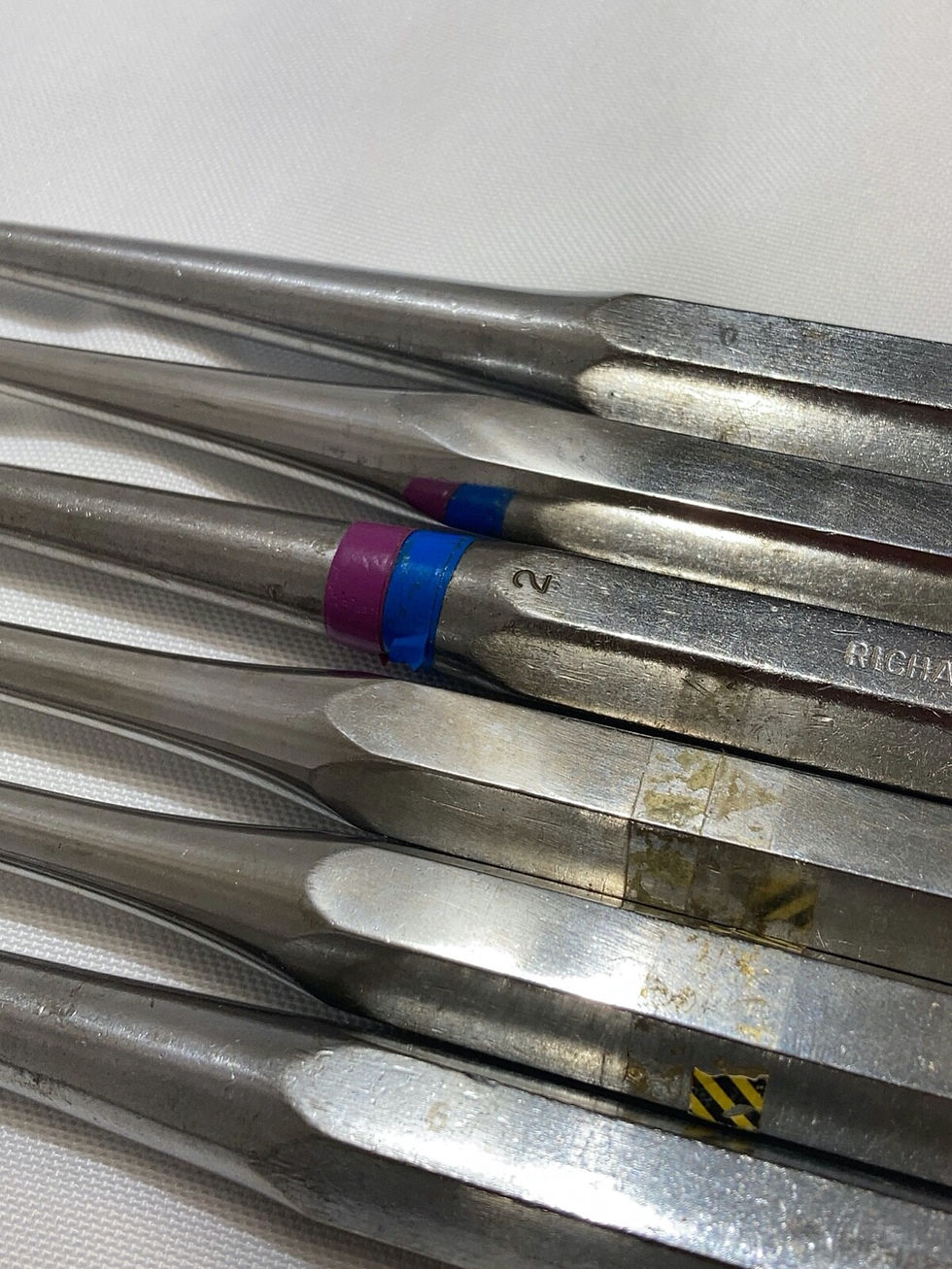 Thumbnail: Set of 11 Richards Straight & Angled 9" Heavy Bone Curettes Orthopedics Trauma