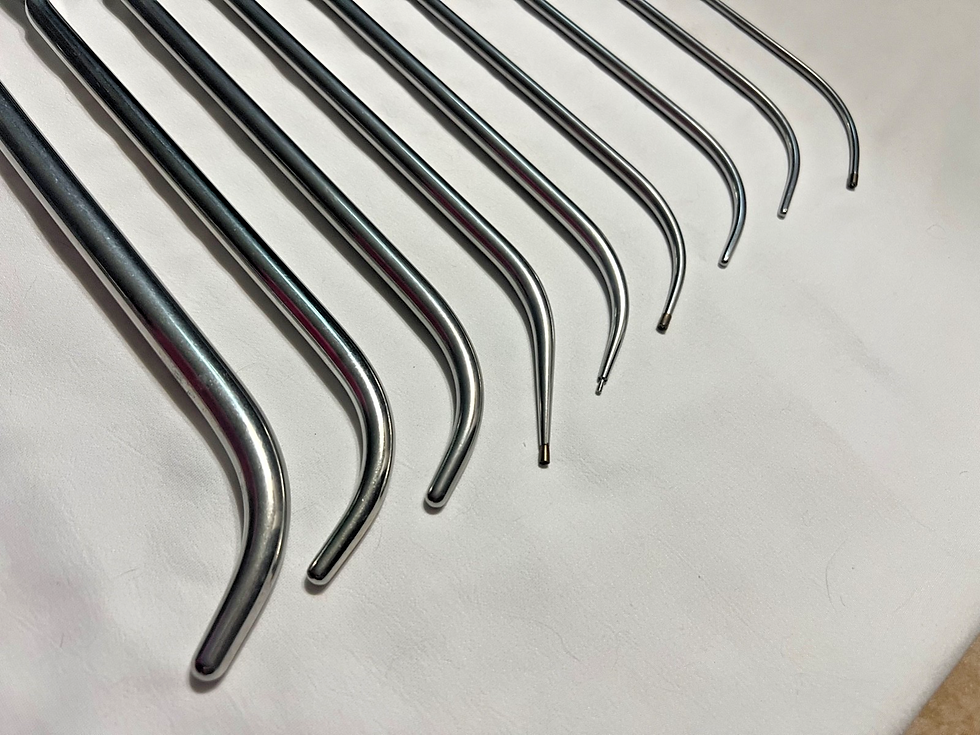 Thumbnail: Set Of 9 V. Mueller Van Buren & Lefort Urethral Sound Dilators Curved 10-5/8" L