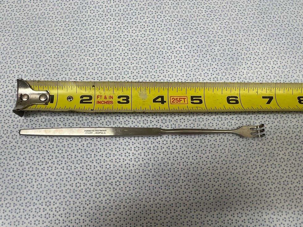 Thumbnail: V. Mueller BE422 Surgical 6-1/2" Tracheal Retractor, 3 Sharp Prong