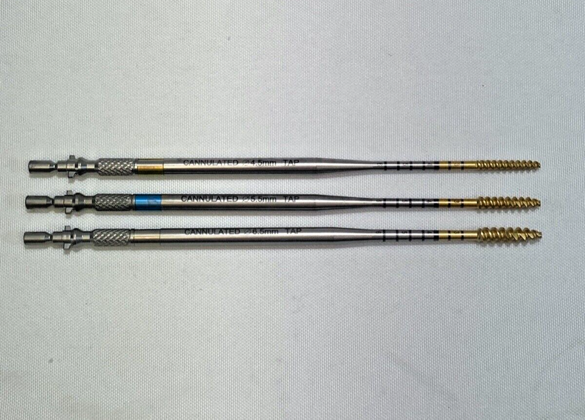 Set of 3 Stryker 4.5 5.5 6.5mm Cannulated Tap XIA3 Serrato Orthopedics Spine