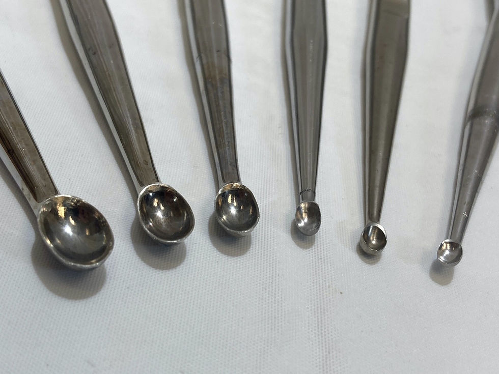 Thumbnail: V. Mueller OS995-005 Bone Curettes Set of 6 Knurled Handle 9" 0-6 Orthopedics