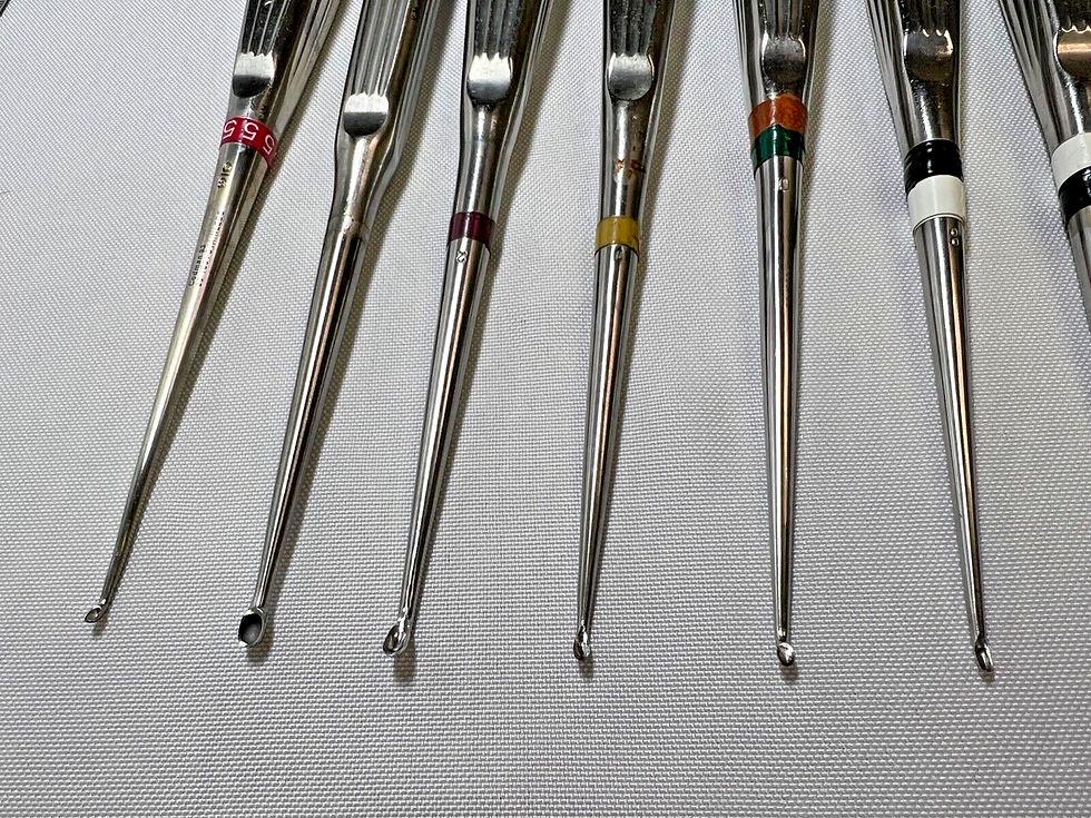 Thumbnail: Set Of 8 Codman / Boss Bone Cup Curettes Spinal Orthopedics