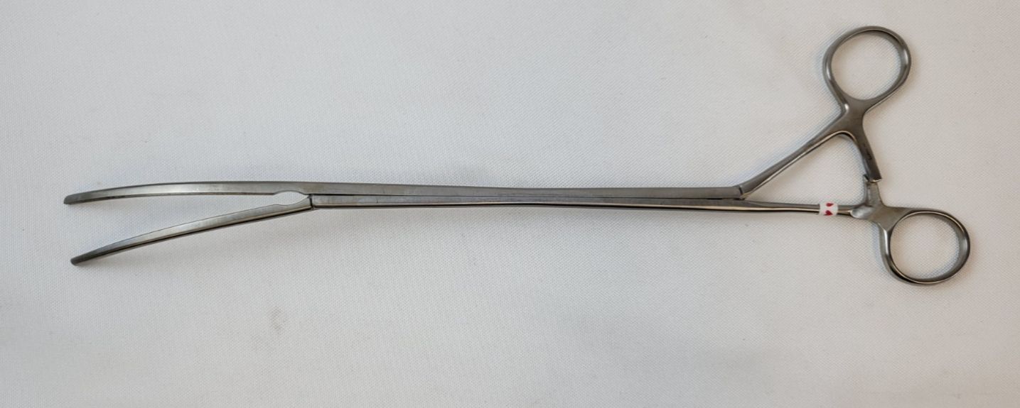 Scanlan 9909-232 CardioVasive Chitwood DeBakey Clamp, 2x3 Jaws, Curved Left, 14"