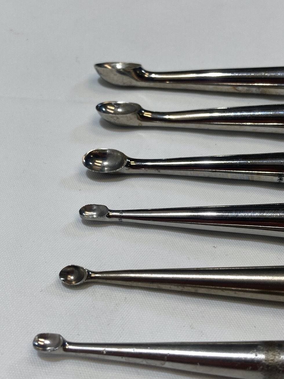Thumbnail: V. Mueller OS995-005 Bone Curettes Set of 6 Knurled Handle 9" 0-6 Orthopedics