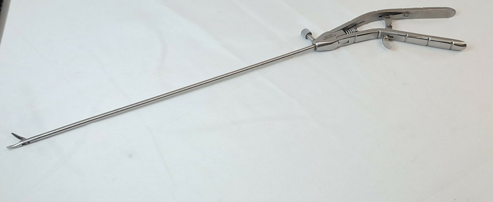 Thumbnail: 5mm x 33cm German Stainless Laparoscopic TC Needle Holder Curved Left