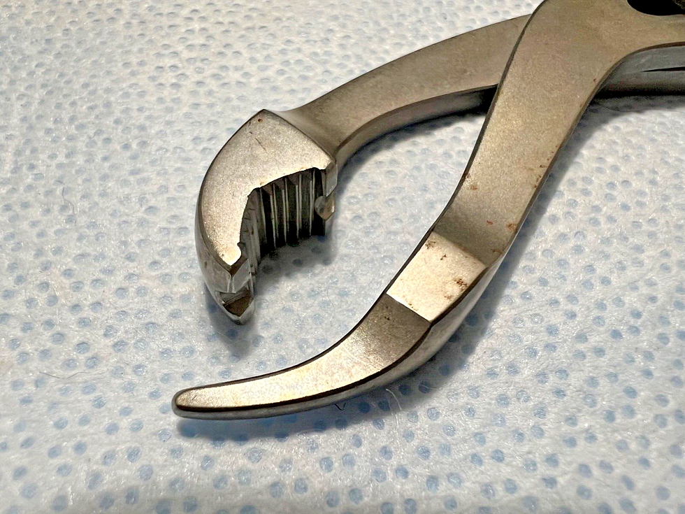 Thumbnail: Jarit 225-177 Self-Centering Bone Forcep w/ Speed Lock, 8mm Angled Jaw, 7-5/8" L