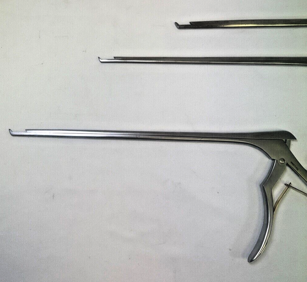 Thumbnail: Set of 3 V. Mueller NL4071-112 113 114 40° Cervical Kerrison Rongeur 2-4mm 11.5"
