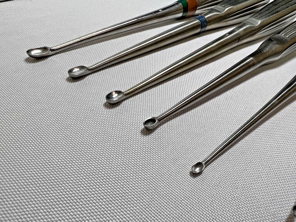 Thumbnail: Set Of 8 Codman Aesculap Jarit V.Mueller Bone Cup Curettes Spinal Orthopedics
