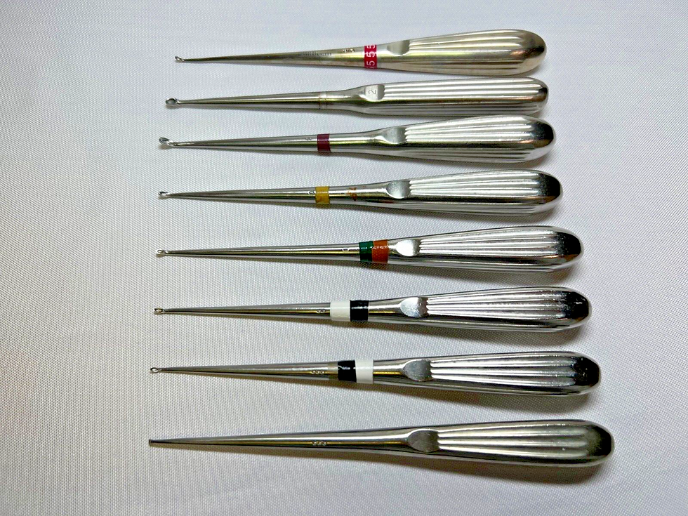 Thumbnail: Set Of 8 Codman / Boss Bone Cup Curettes Spinal Orthopedics