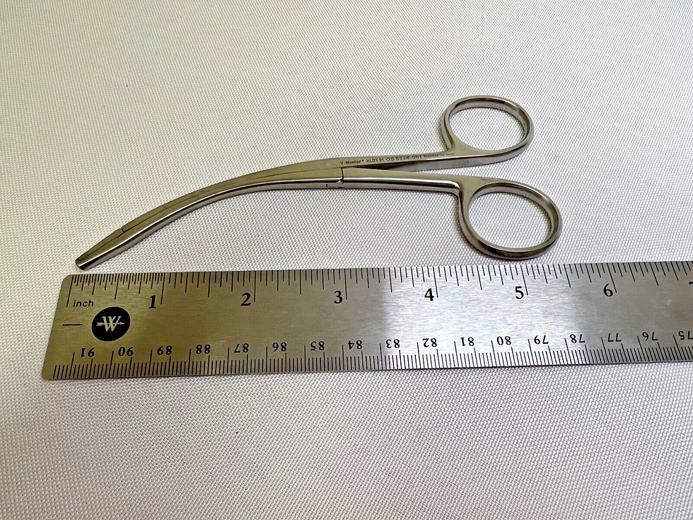 Thumbnail: V. Mueller OS5526-001 Tendon Tunneling Passing Forceps Curved Alligator Jaws 6"