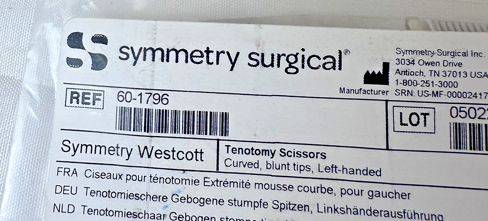 Thumbnail: Symmetry Surgical 60-1796 Westcott Tenotomy Scissors Curved Left Blunt Tips