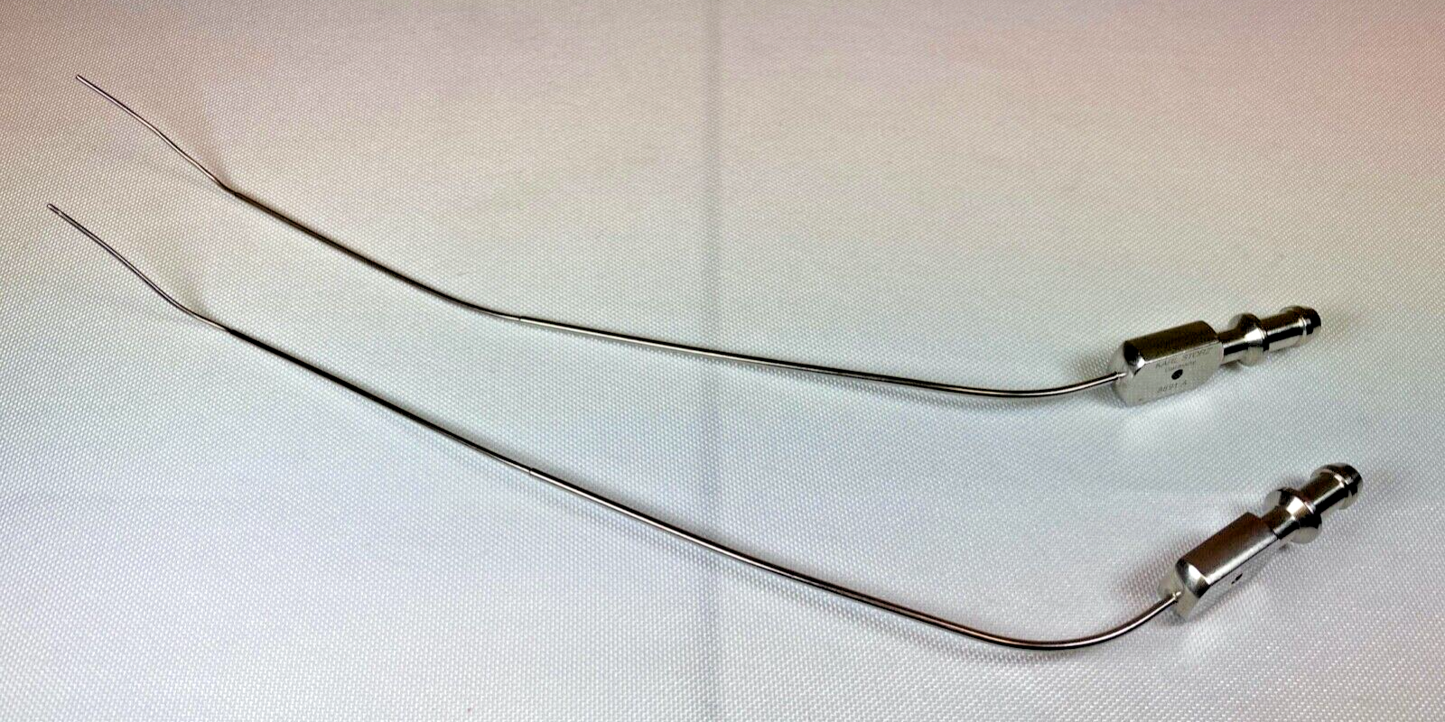 Pair of Karl Storz 8691A 8692A 1mm OD ENT Suction Tubes Lateral Holes & Thumb
