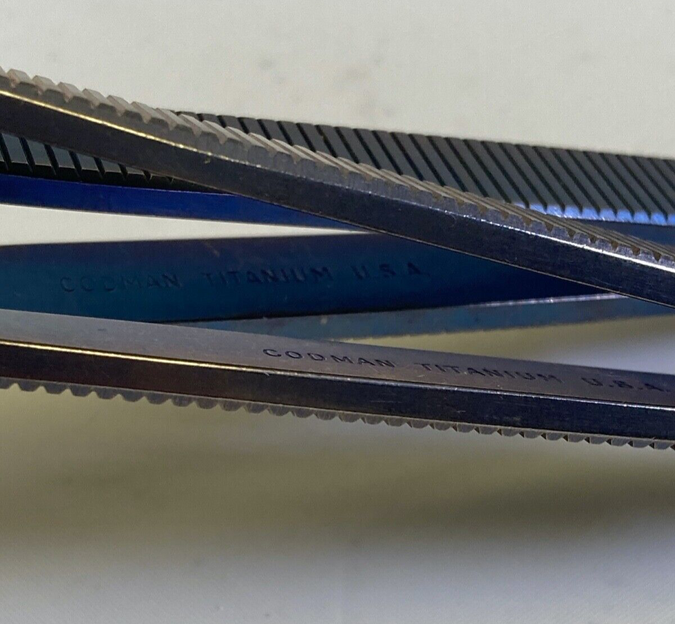 Thumbnail: Pair of Codman 30-8402 Titanium DeBakey Liddicoat Forceps 7.75" Fine Tip CVOR