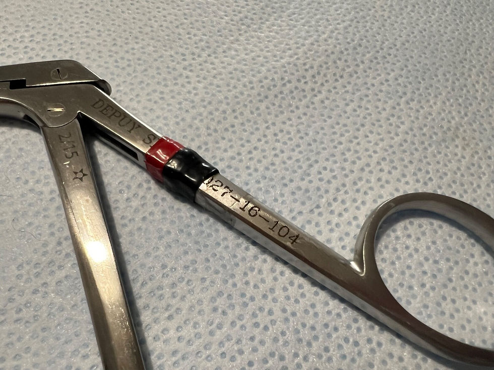Thumbnail: Synthes 2027-16-104 TLIF 4mm Angled Pituitary Rongeur 12" Length US1285