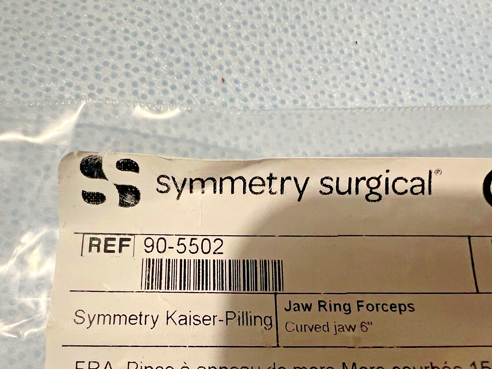 Thumbnail: Symmetry Surgical 90-5502 Symmetry Kaiser-Pilling Curved Jaw Ring Forceps 12"