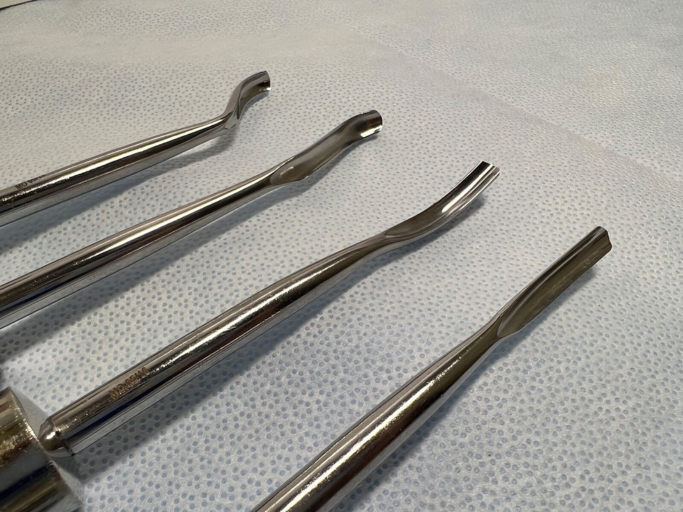Thumbnail: Set Of 4 Straight & Curved Orthopedic Stainless Steel Gouges