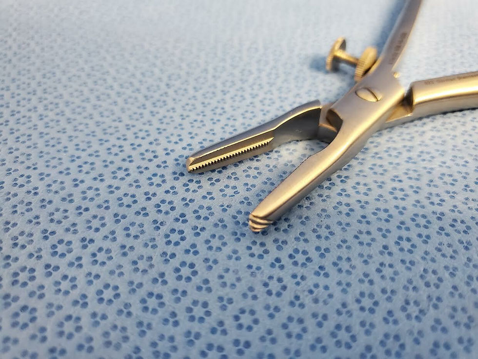 Thumbnail: KMedic KM48-258 Surgical K-Wire Extraction Pliers w/ Screw Lock 7" X 4mm Tip