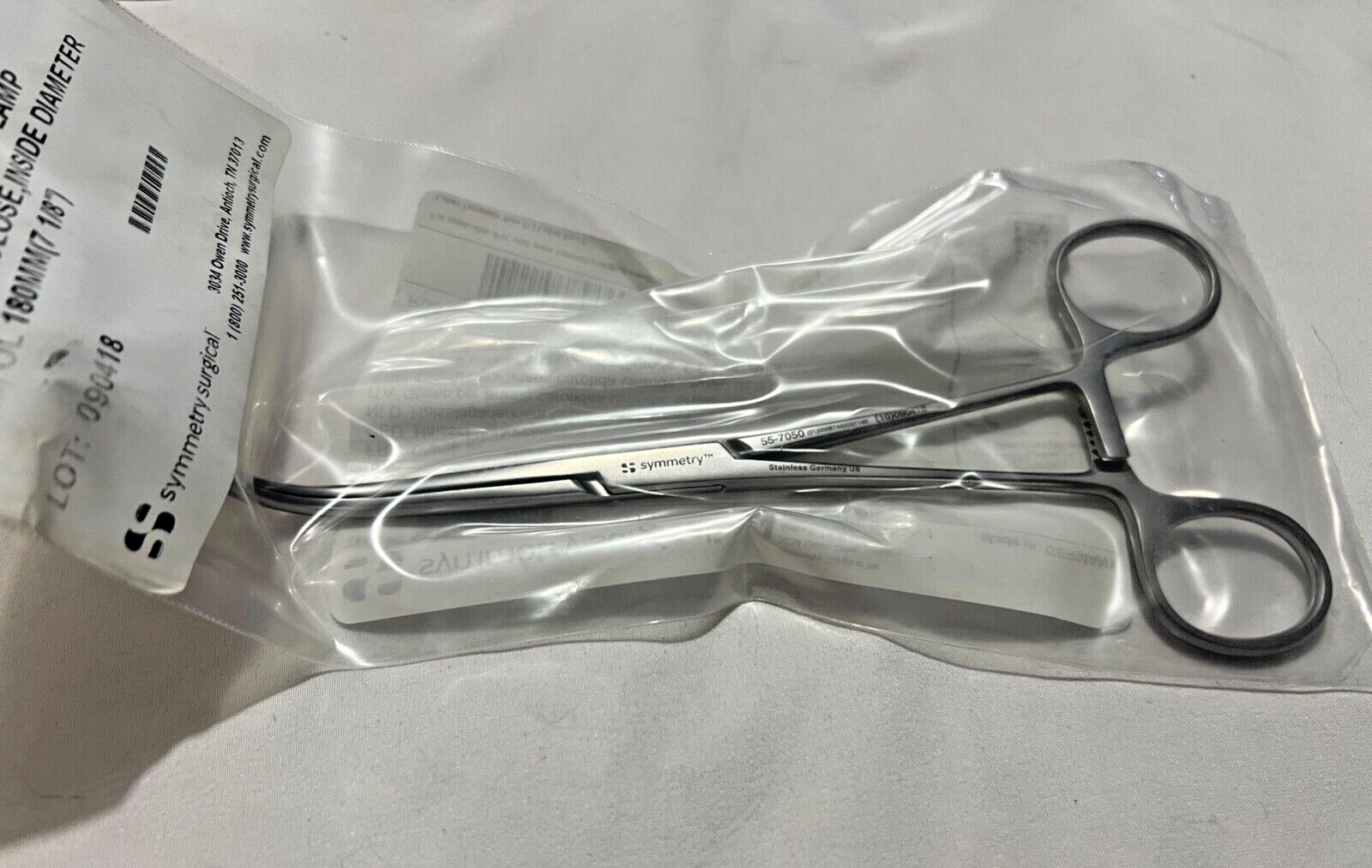 Symmetry Surgical 55-7050 Javid Carotid Large Artery Clamp 6mm Ring X 7-1/8" L