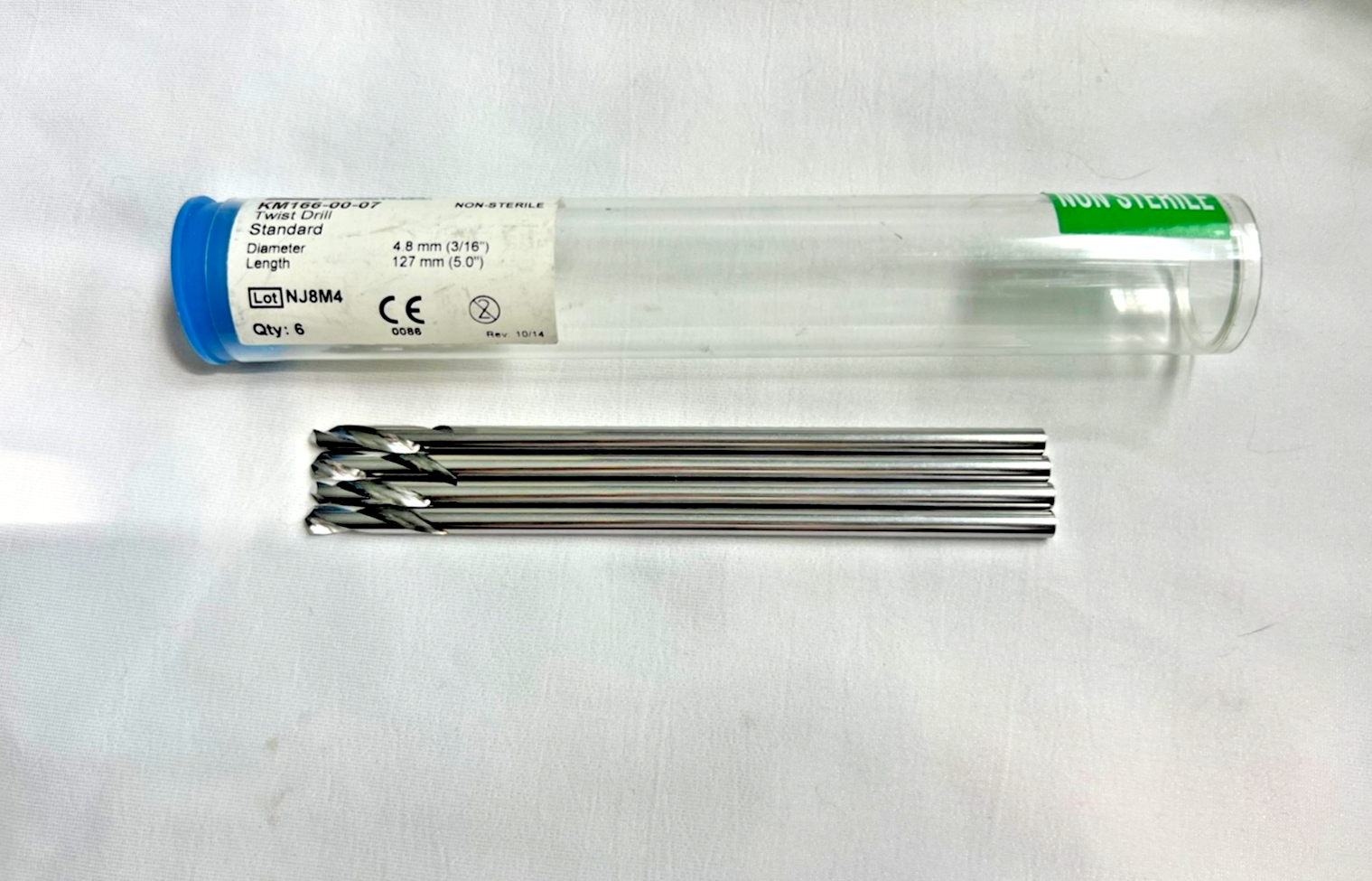 Lot Of 4 Brasseler USA Surgical KM166-00-07 Standard Twist Drill 4.8mm X 127mm