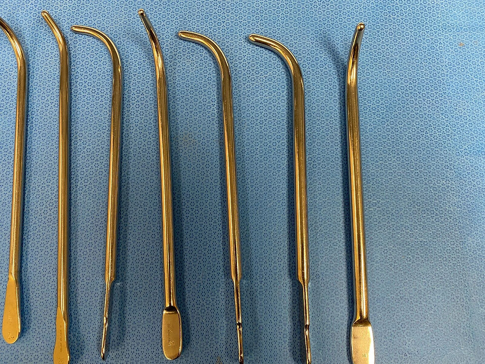 Thumbnail: Set of 9 V. Mueller Van Buren Urethral Sounds Size 20-36
