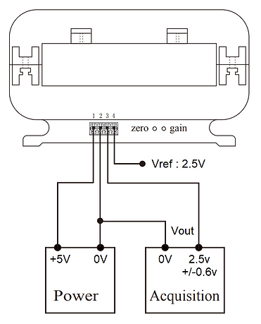 Raccordement capteur barre de courant 5V