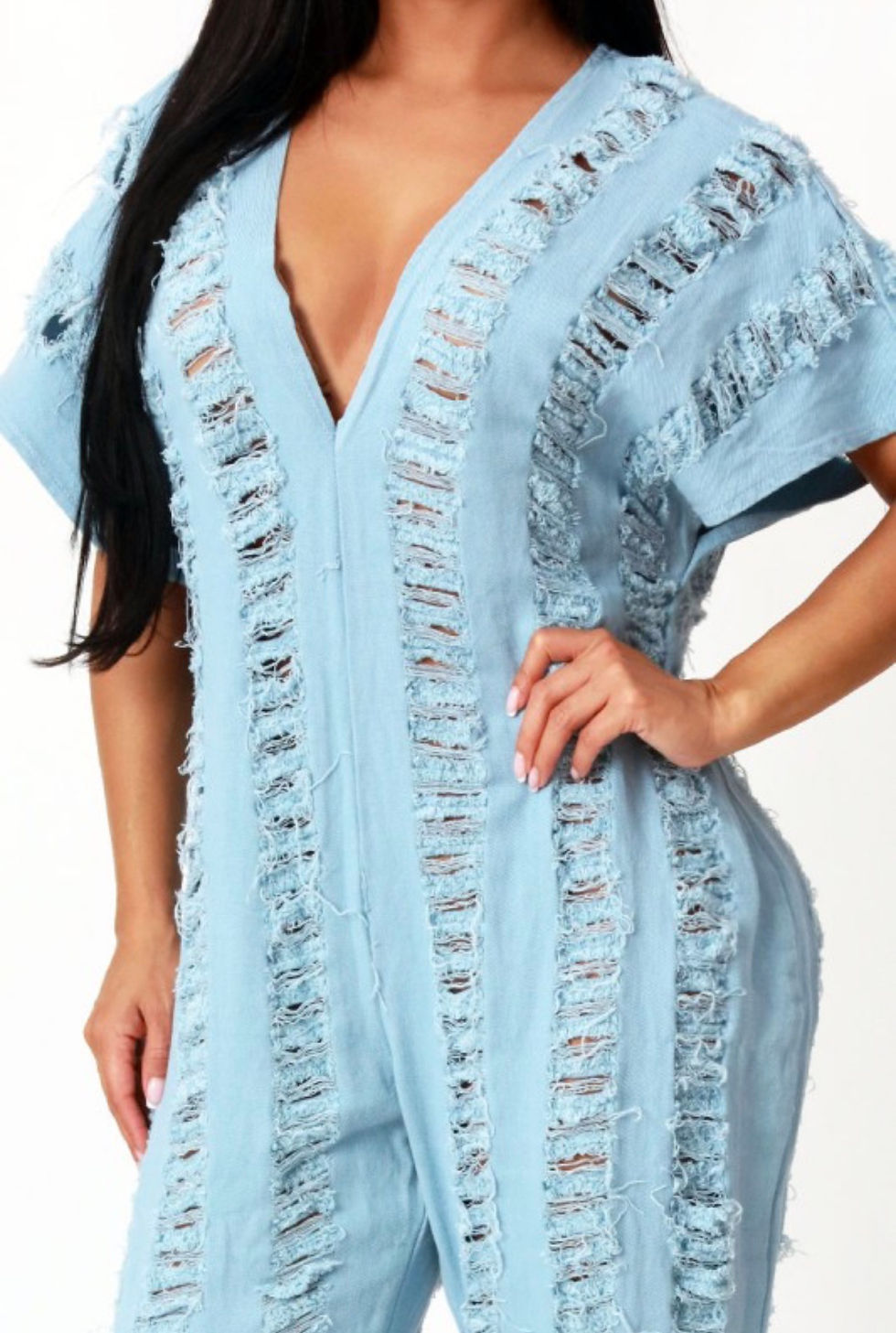 Thumbnail: Peek-a-Blue Denim Jumpsuit