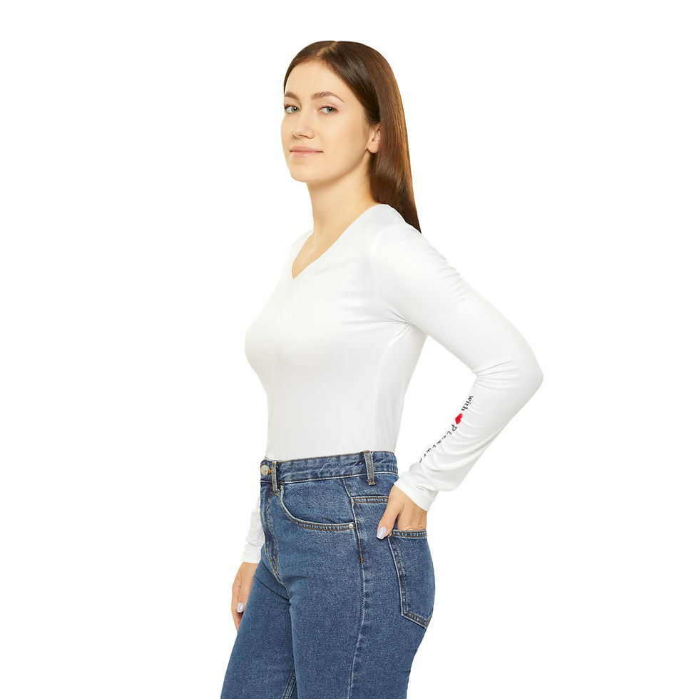 Thumbnail: Women's Long Sleeve V-neck Shirt (AOP)