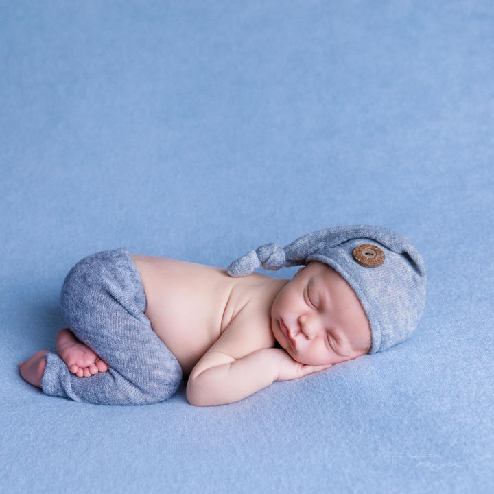 Newborn baby boy photoshoot in hand made outfit, Telford Shropshire