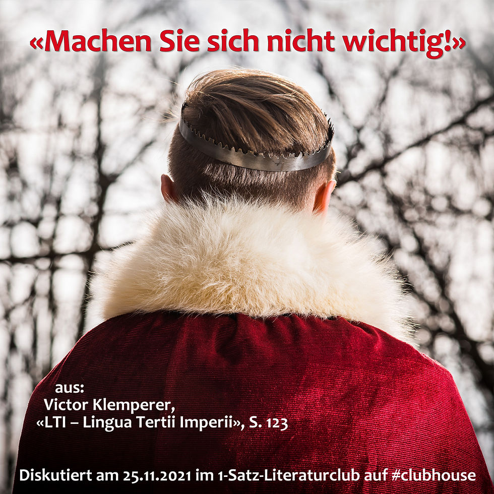 1-Satz-Literaturclub 1SLC Lakritza Judith Niederberger Victor Klemperer LTI – Lingua Tertii Imperii