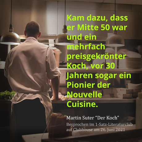 „Kam dazu, dass er Mitte 50 war und ein mehrfach preisgekrönter Koch, vor 30 Jahren sogar ein ...
