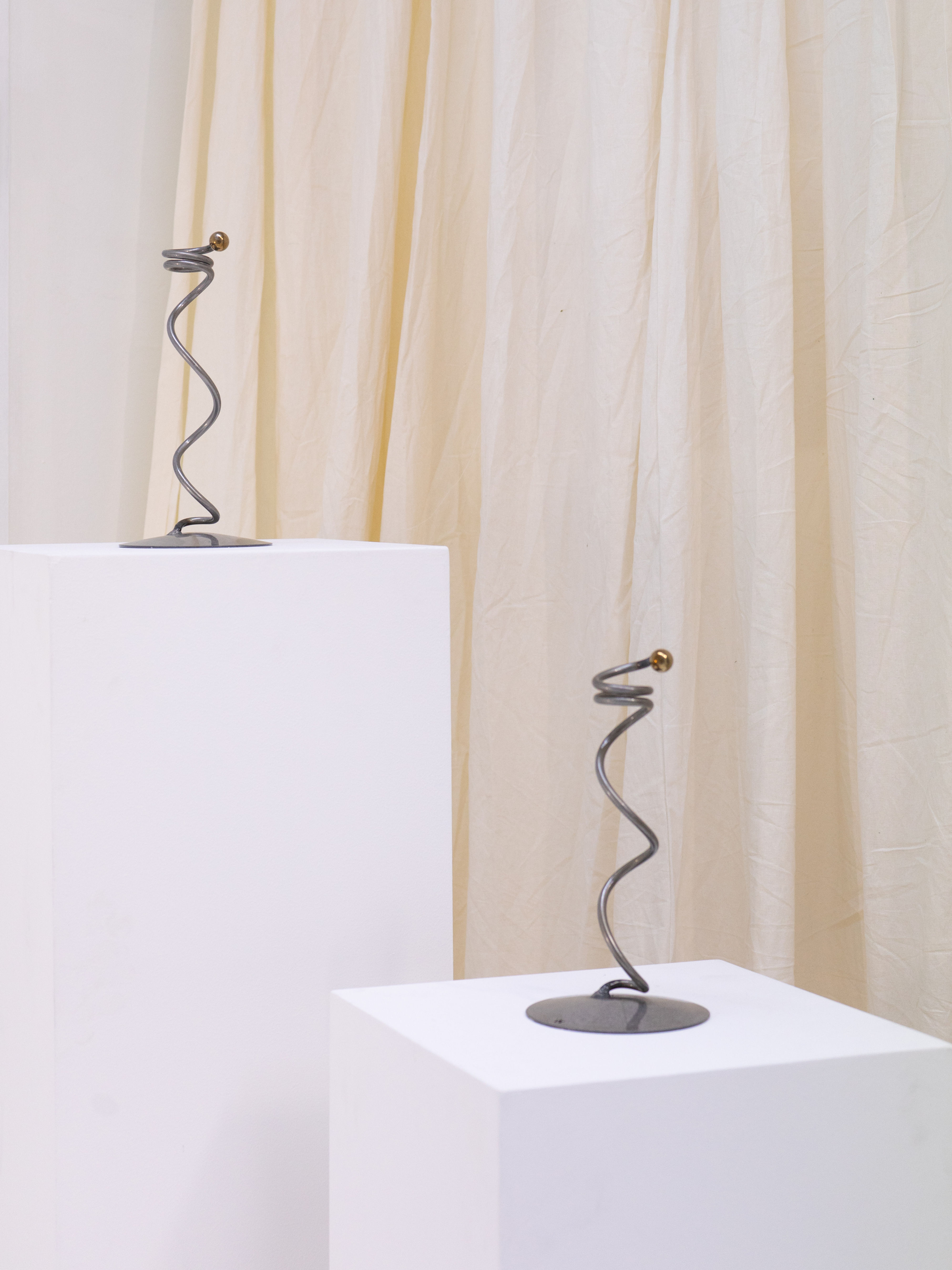 Brutalist Style Wire Candlestick Holders