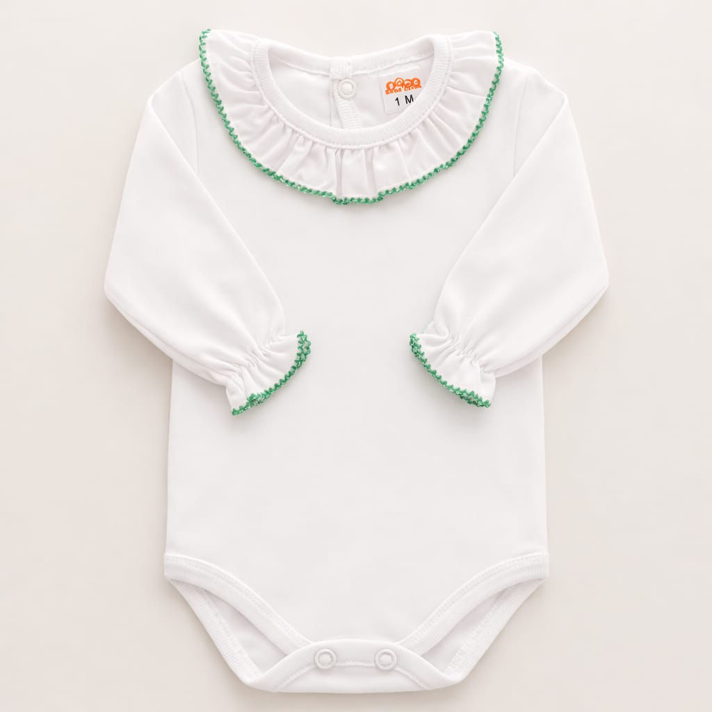 Body com gola detalhada verde