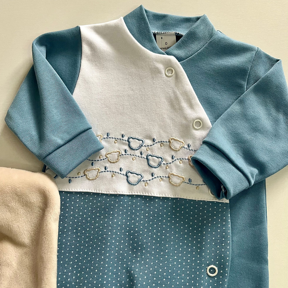 Miniatura: Babygrow de algodão - Coleção cabeças de urso
