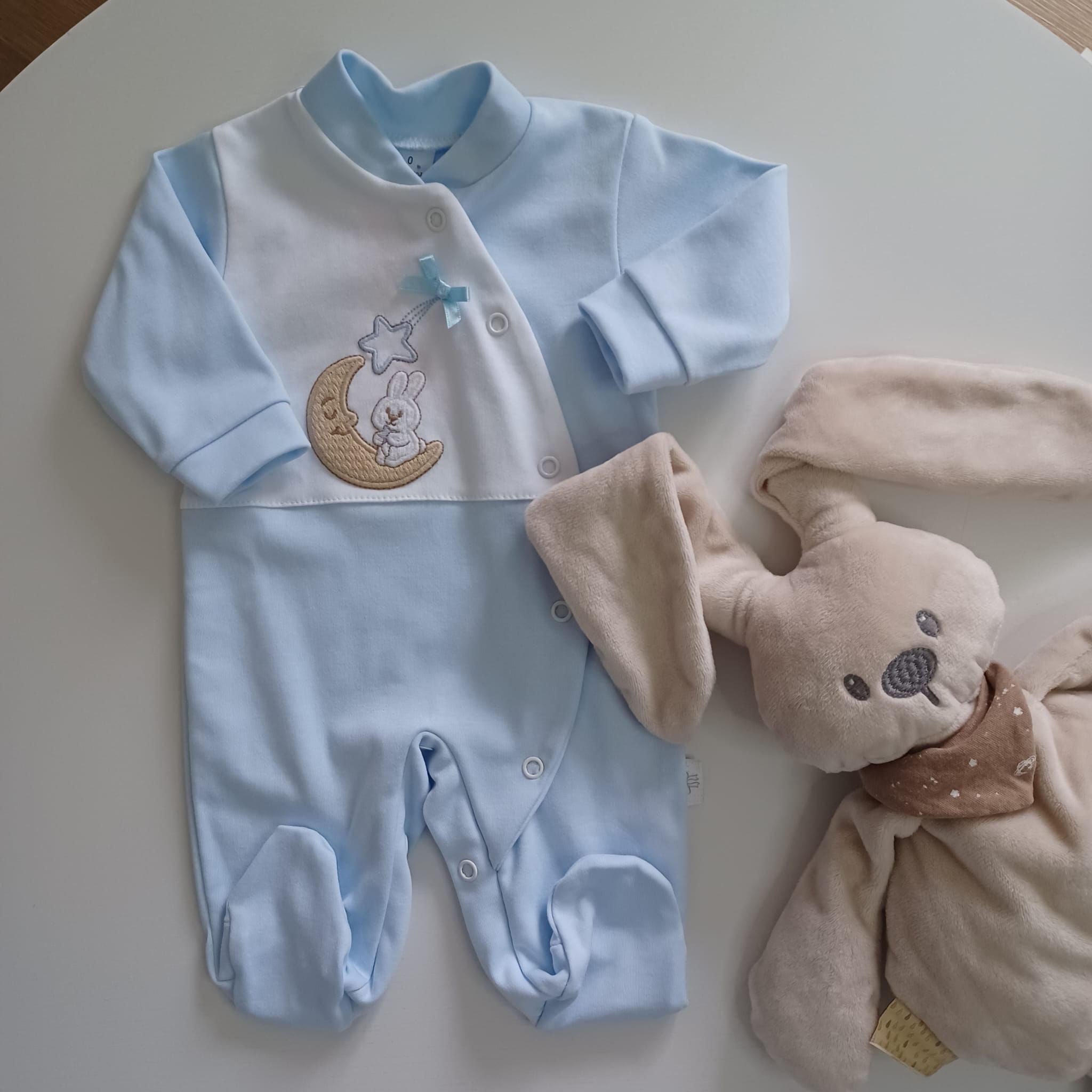 Babygrow de algodão - Coleção Coelho na lua