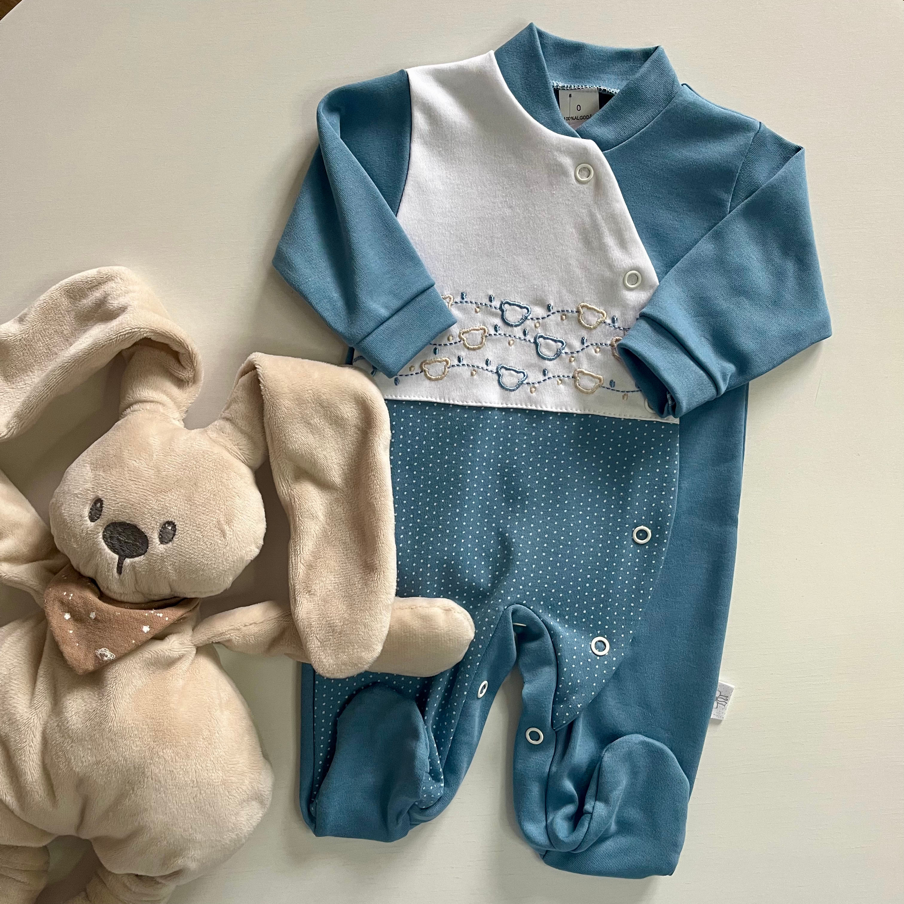 Babygrow de algodão - Coleção cabeças de urso
