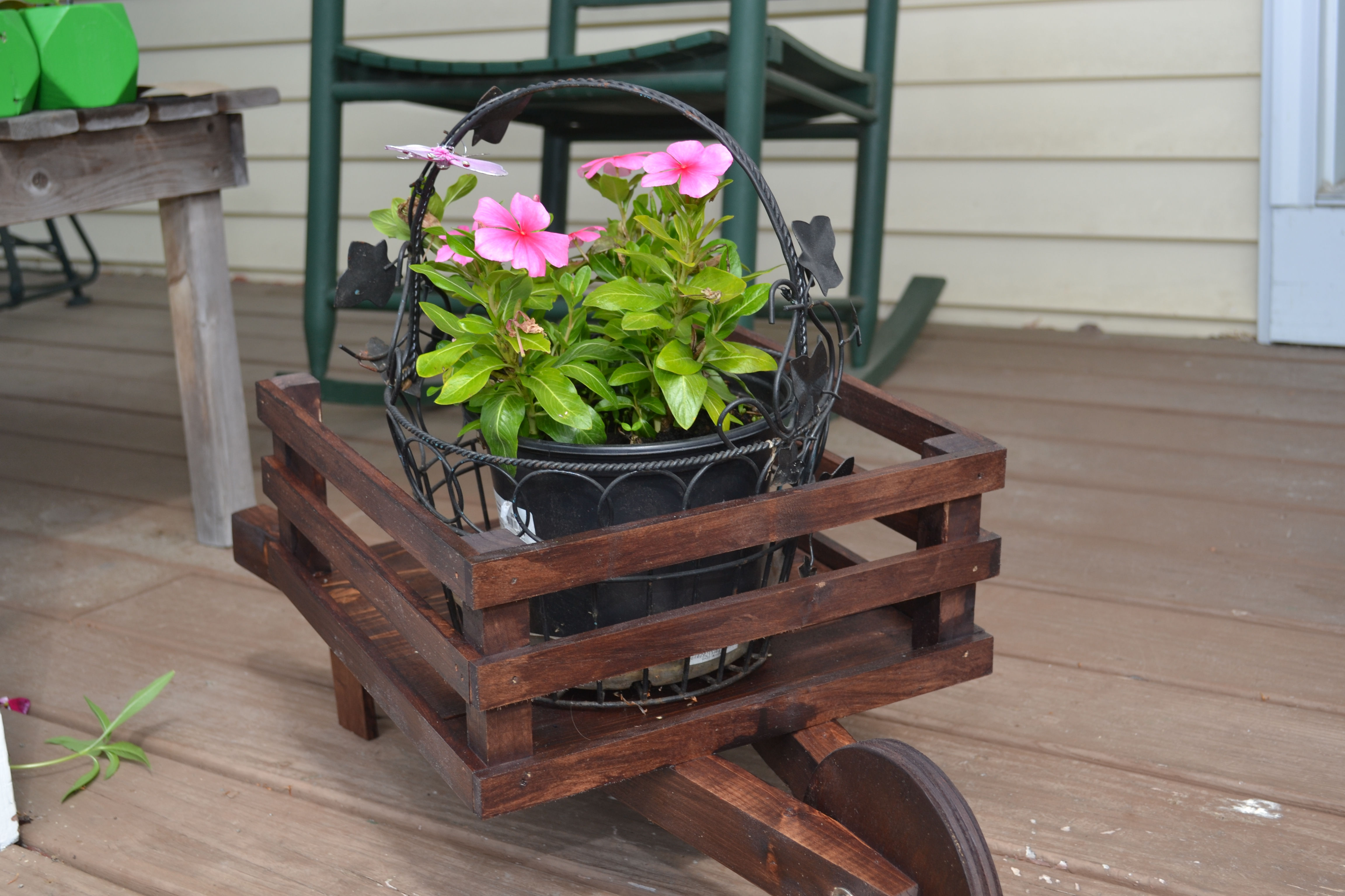 Rustic Wheelbarrow Plant Stand