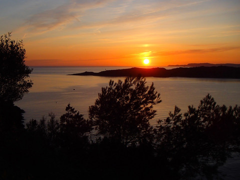 Couché de soleil sur la mer