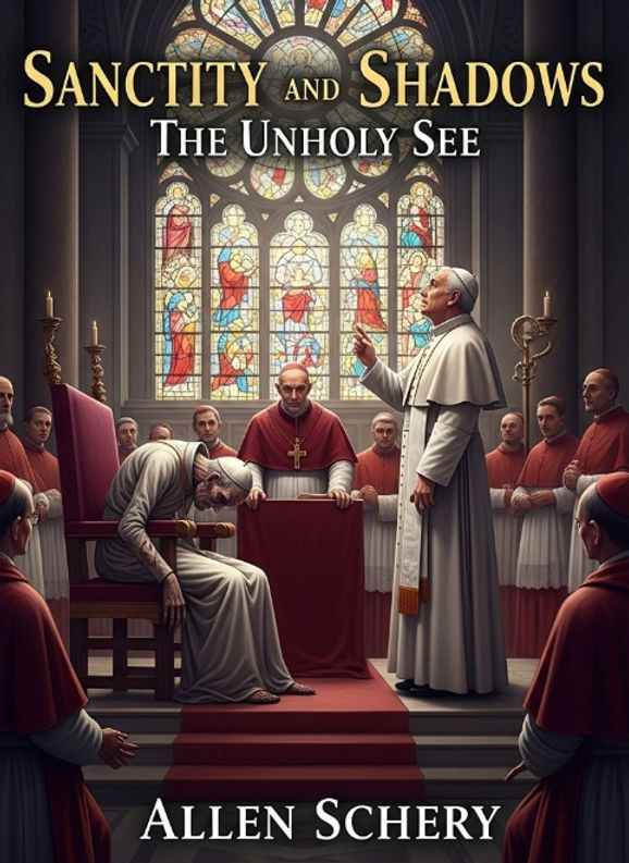 by Allen Schery          Sanctity and Shadows - The Unholy See  "Beneath the hallowed halls of power, a gripping narrative of intrigue and moral complexity unfolds. Explore the hidden currents that have shaped one of the world's oldest institutions, where profound sanctity meets the deepest shadows."