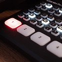 High-end video production equipment arranged in a modern recording studio