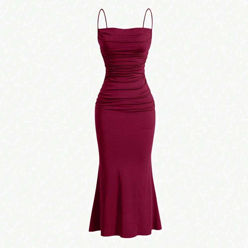 Vestido Vinho Ajustado