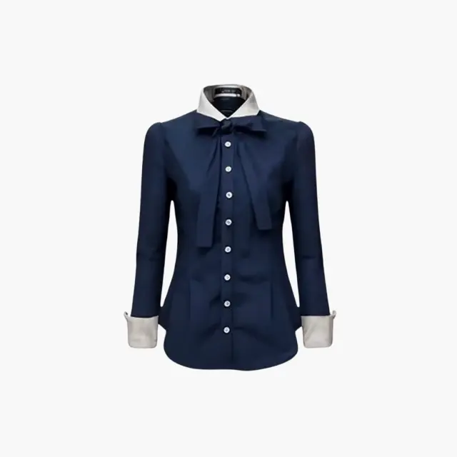 Blusa Social Feminina Azul Marinho
