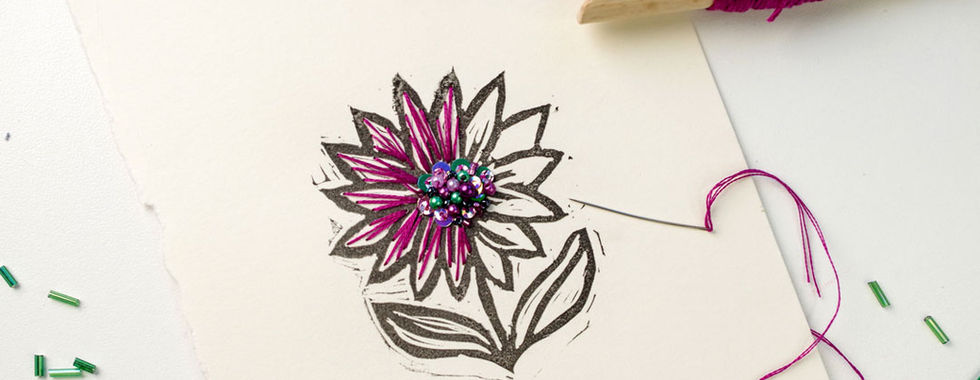 LINOGRAVURE ET BRODERIE