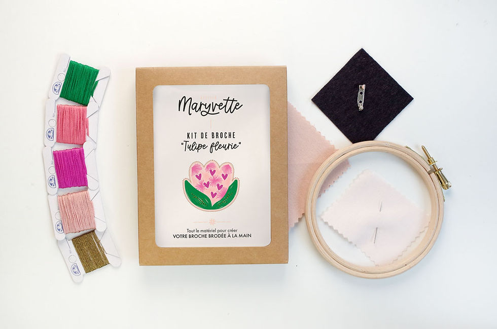 Miniature : Composition Kit de broche à broder "Tulipe fleurie"