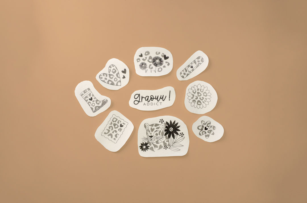 Motifs à broder Hydrosoluble Leopard Graou