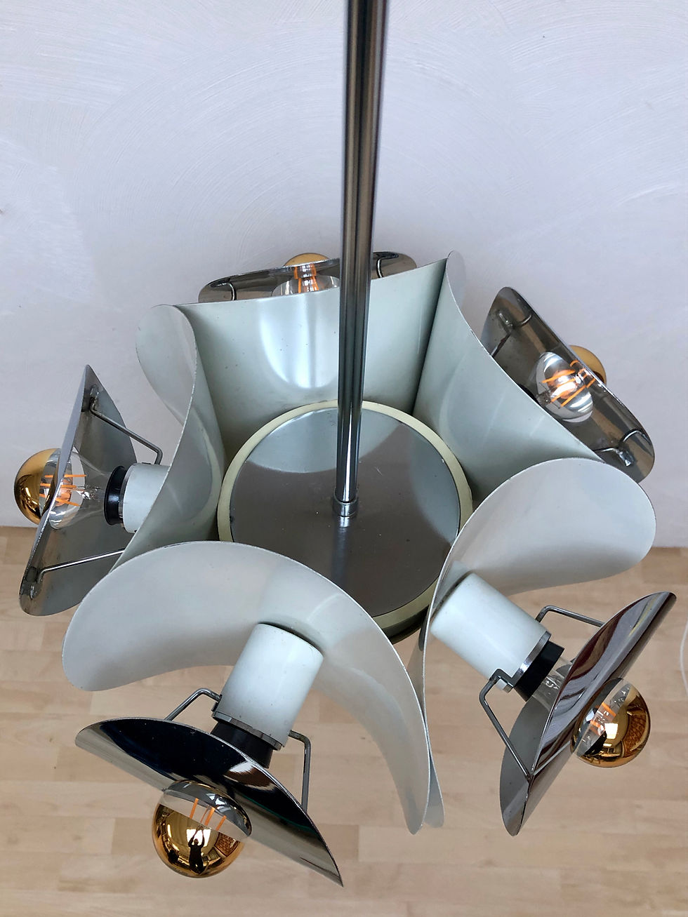 Thumbnail: Large hanging lamp by Brevettato, Italy 1970