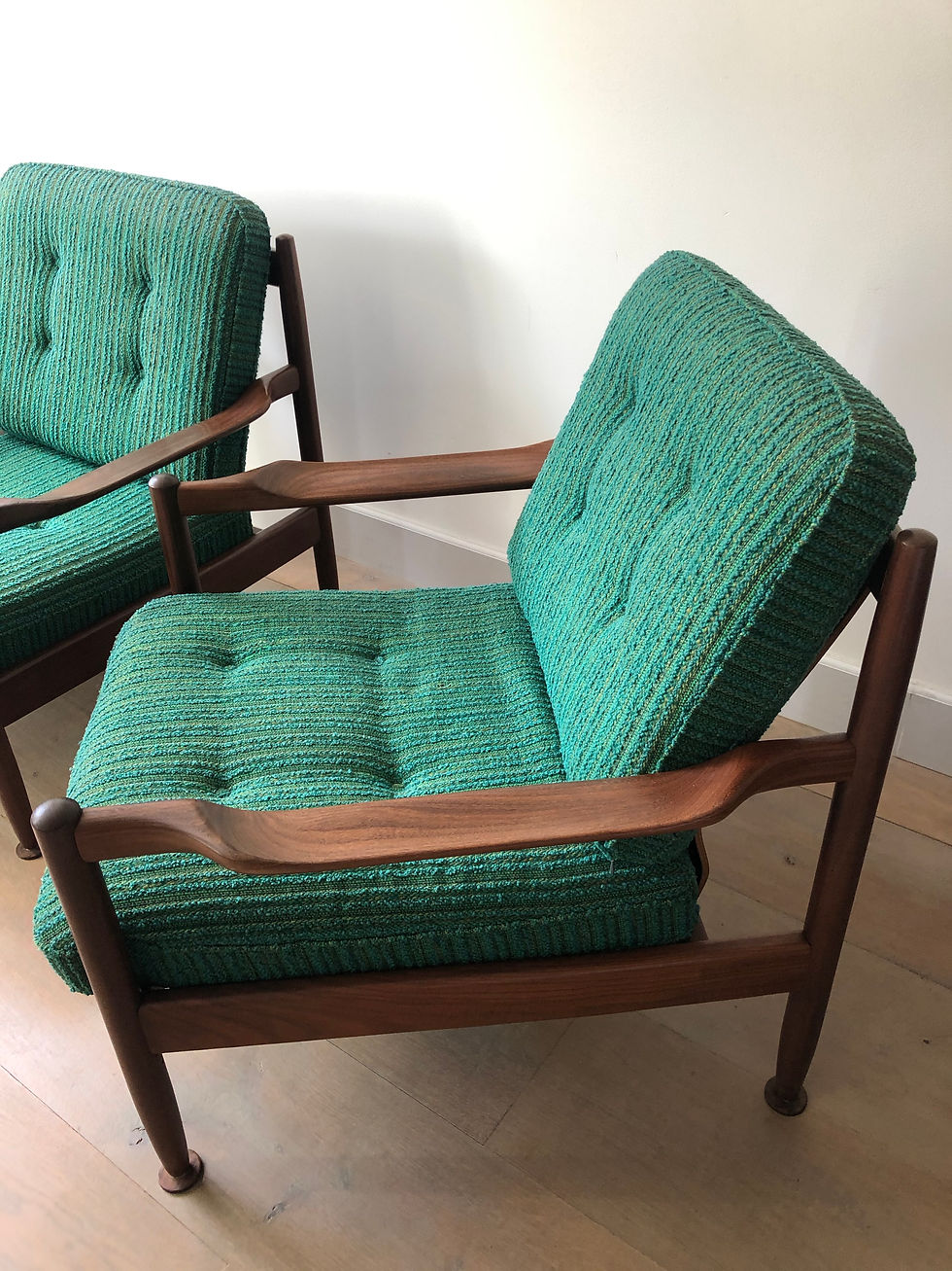 Thumbnail: Pair of Danish easy chairs by Grete Jalk (attr.), Denmark 1960's